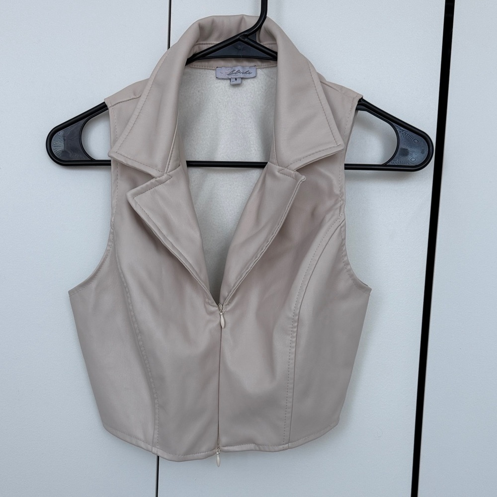 Beige Sleeveless Vest